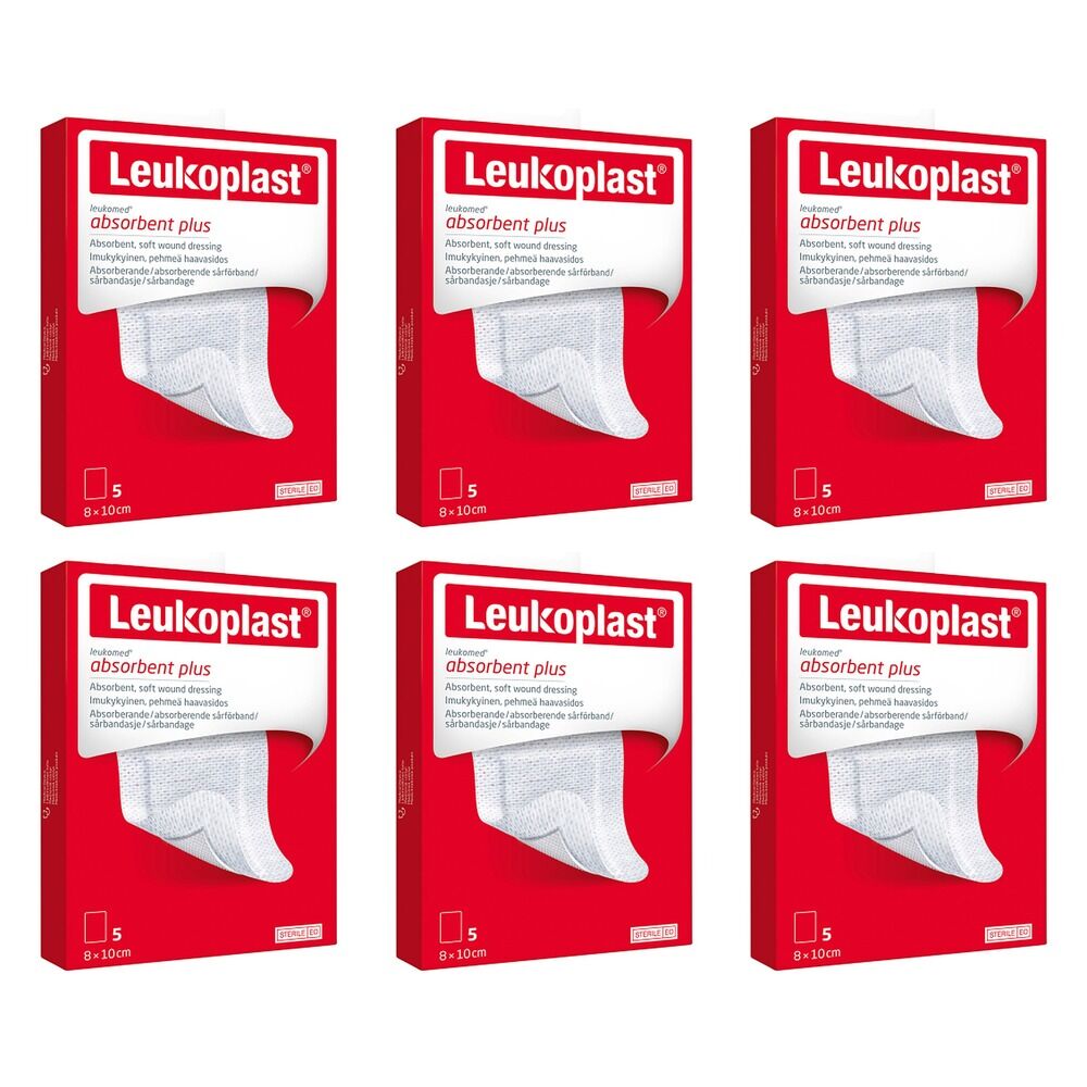 Leuko Leukomed Sterile Post-Op Wound Dressing 8cm x 10cm 5 Pack Bundle of 6
