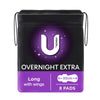 U By Kotex Overnight Extra Long Pads with Wings 8 Pack x 4