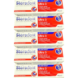 Steradent Denture Fixative Cream Ultra 3 5 Pack 40g Strong Hold