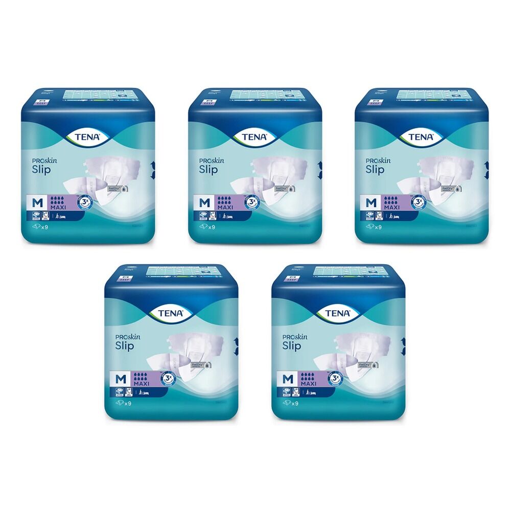 Tena Slip Maxi Medium 9 Pack x 6 Bundle of 5