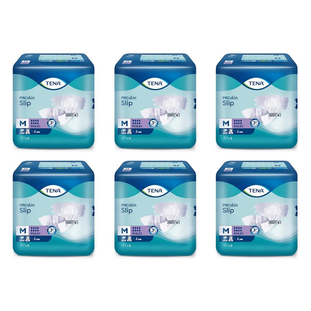 Tena Slip Maxi Medium 9 Pack x 6 Bundle of 6
