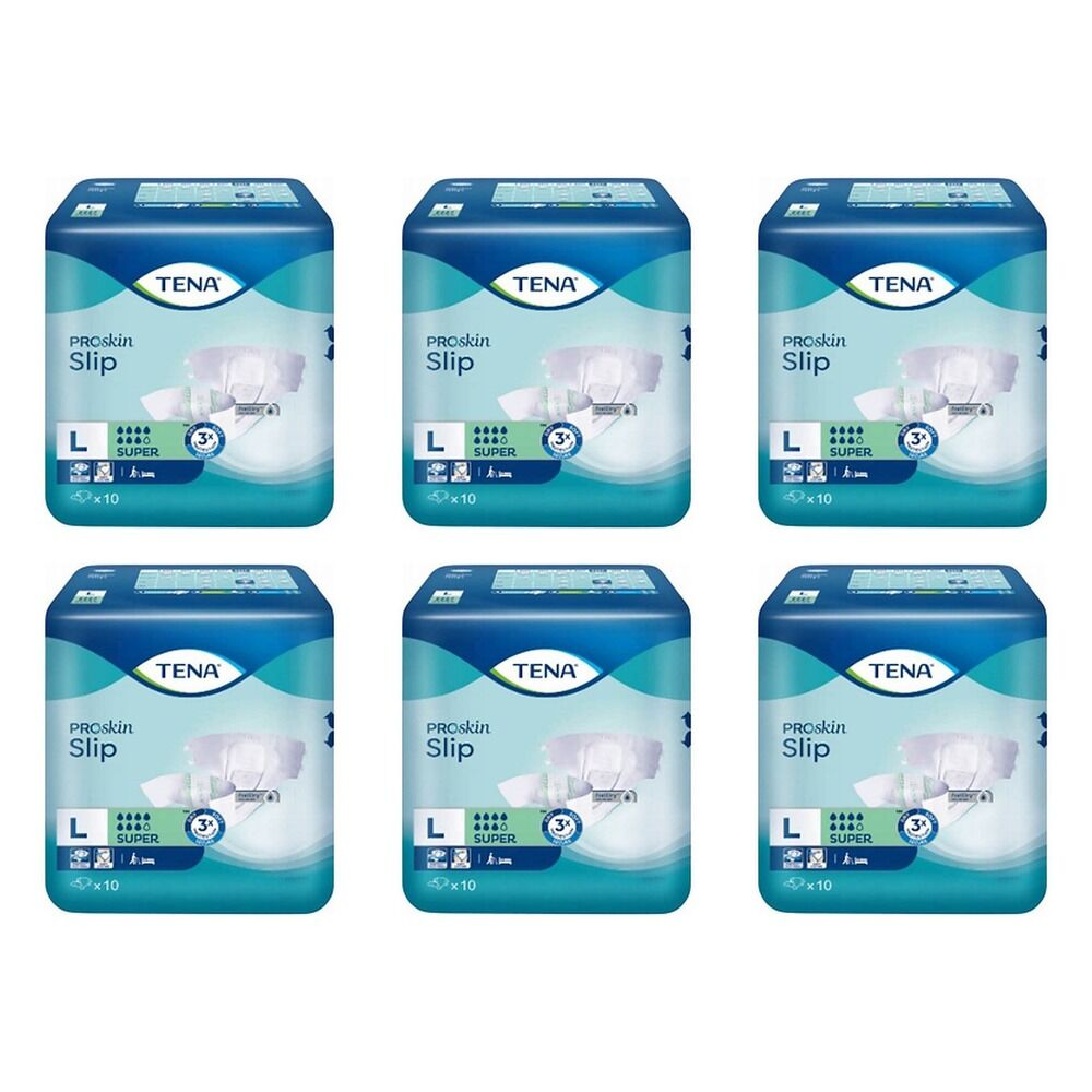 Tena Slip Super Large 10 Pack x 6 Bundle of 6