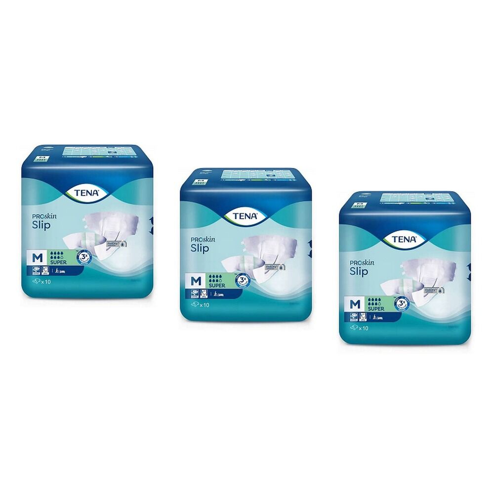 Tena Slip Super Medium 10 Pack x 6 Bundle of 3