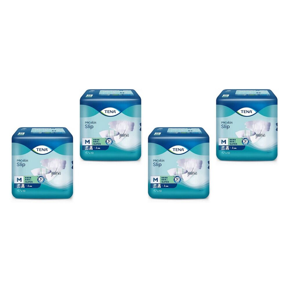 Tena Slip Super Medium 10 Pack x 6 Bundle of 4