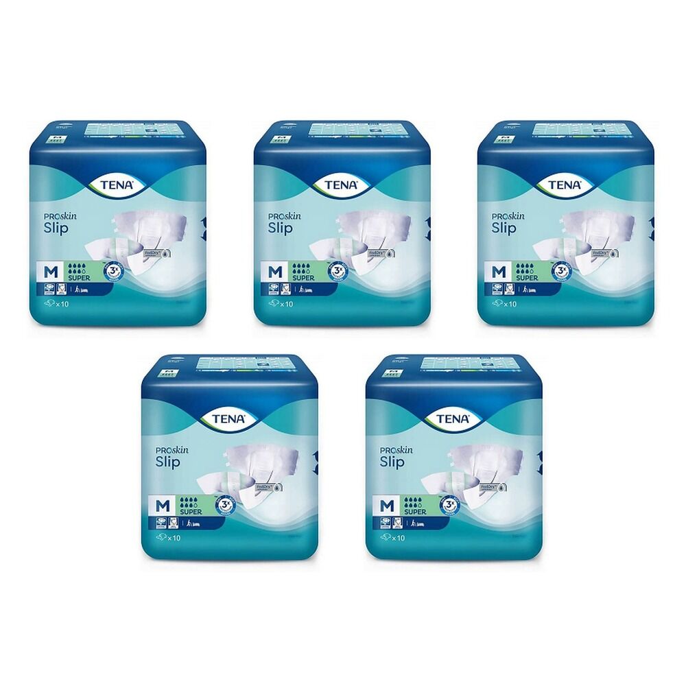 Tena Slip Super Medium 10 Pack x 6 Bundle of 5