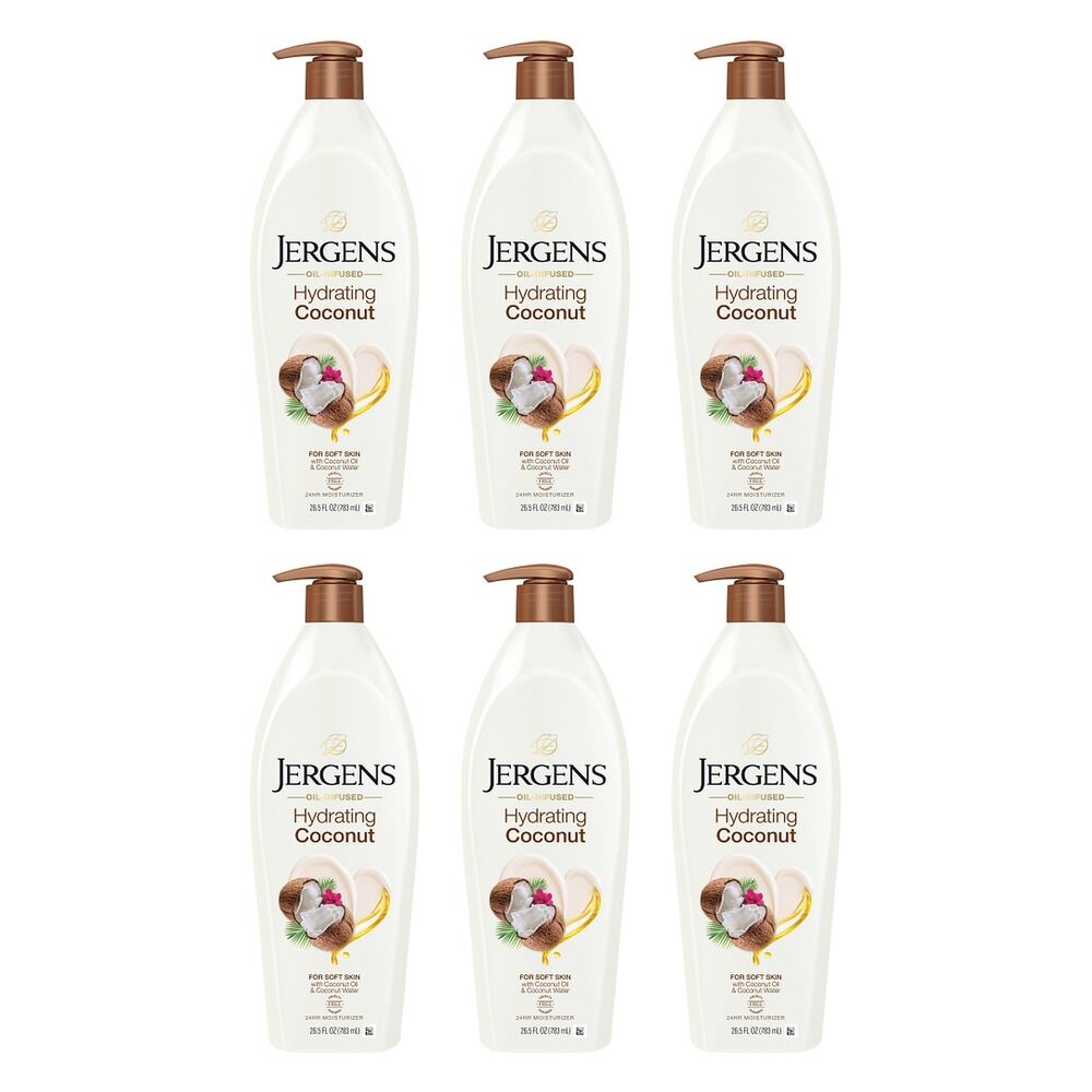Jergens Oil-Infused Hydrating Coconut Moisturiser 496mL Pack of 6