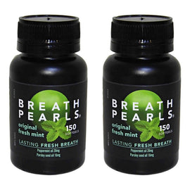 Breath Pearls Large Breath Freshener 150 Pack Bundle of 2