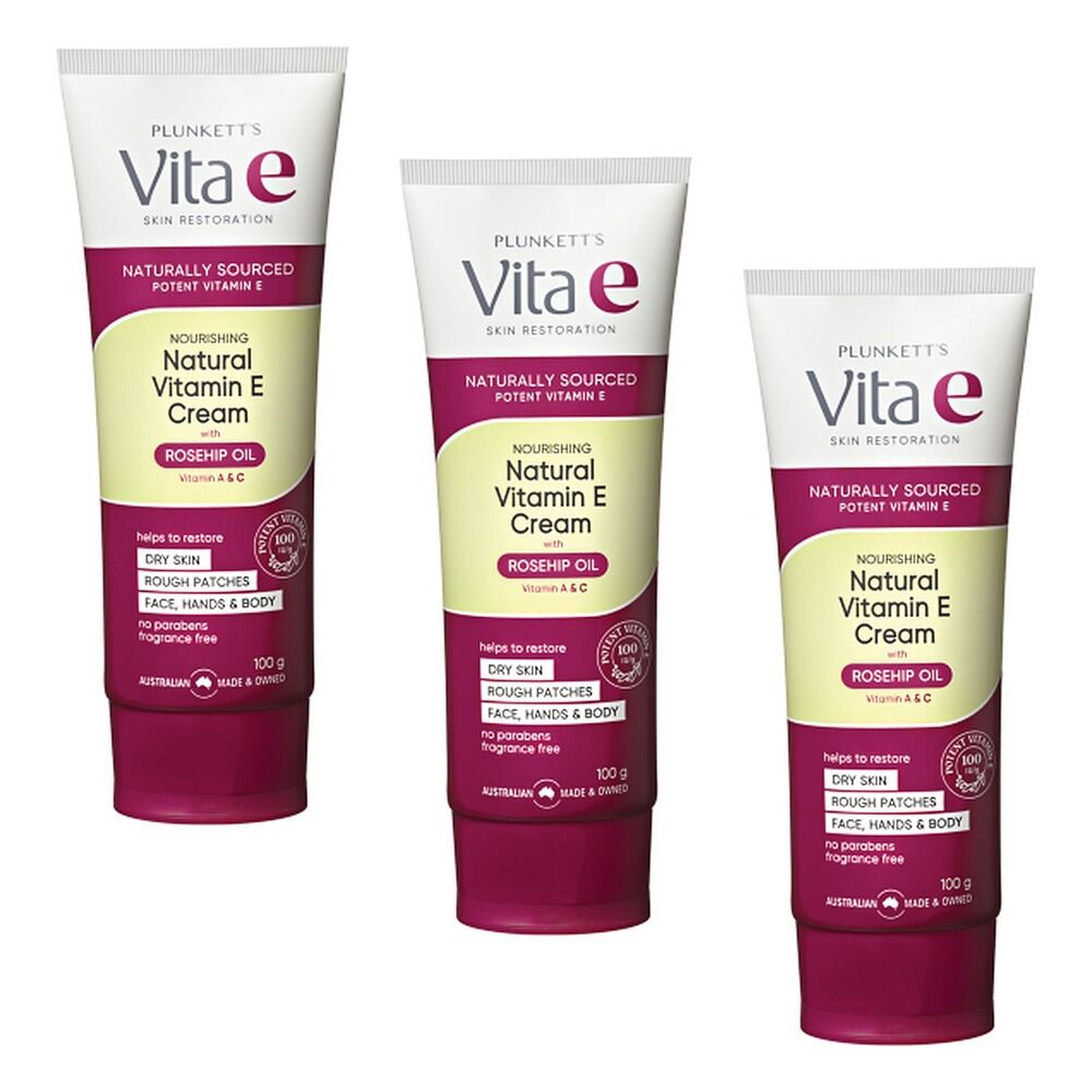 Plunketts Vita E Natural Vitamin E Cream 100g Pack of 3