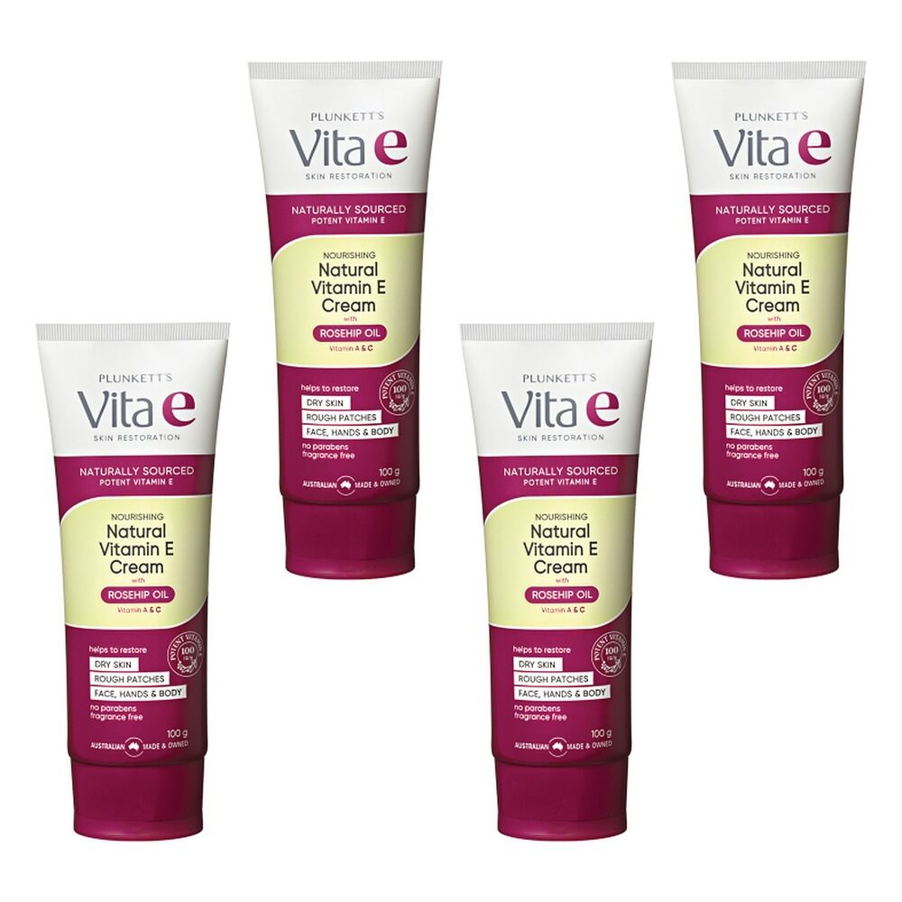 Plunketts Vita E Natural Vitamin E Cream 100g Pack of 4