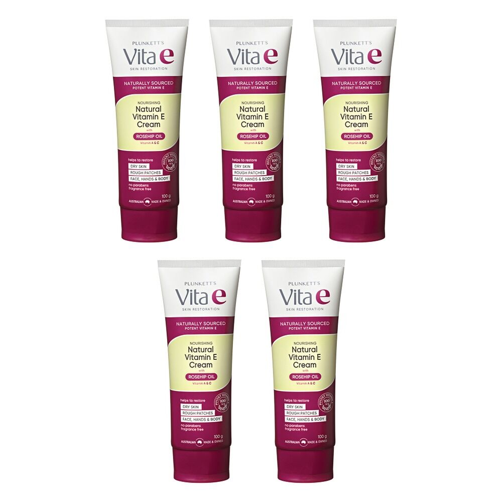 Plunketts Vita E Natural Vitamin E Cream 100g Pack of 5
