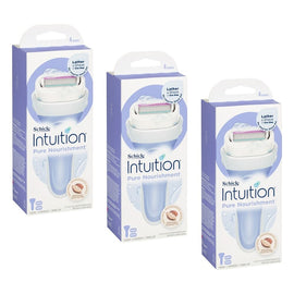 Schick Intuition Pure Nourishment Razor Kit with 2 Cartridges Pack of 3