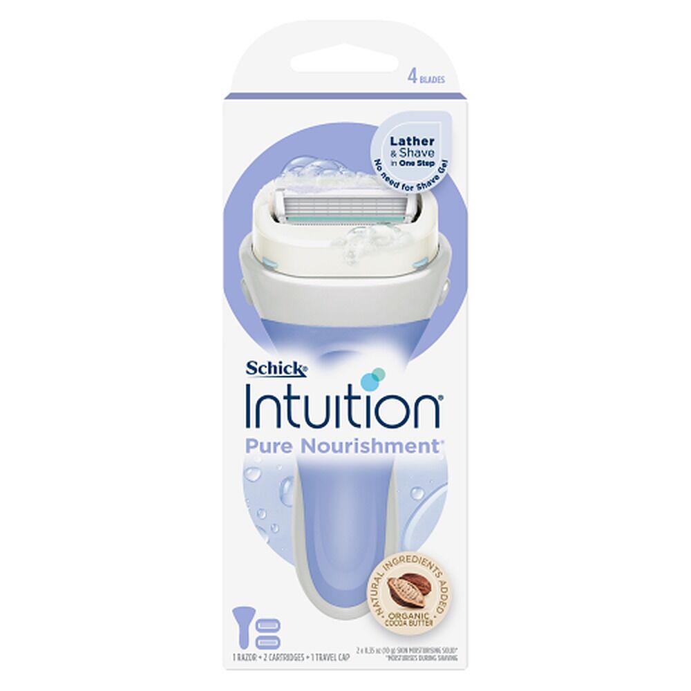 Schick Intuition Pure Nourishment Razor Kit with 2 Cartridges
