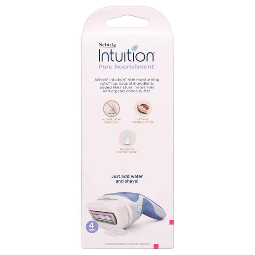 Schick Intuition Pure Nourishment Razor Kit with 2 Cartridges
