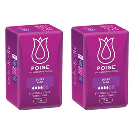 Poise Super Hourglass Pads 14 Pack x 6 Bundle of 2