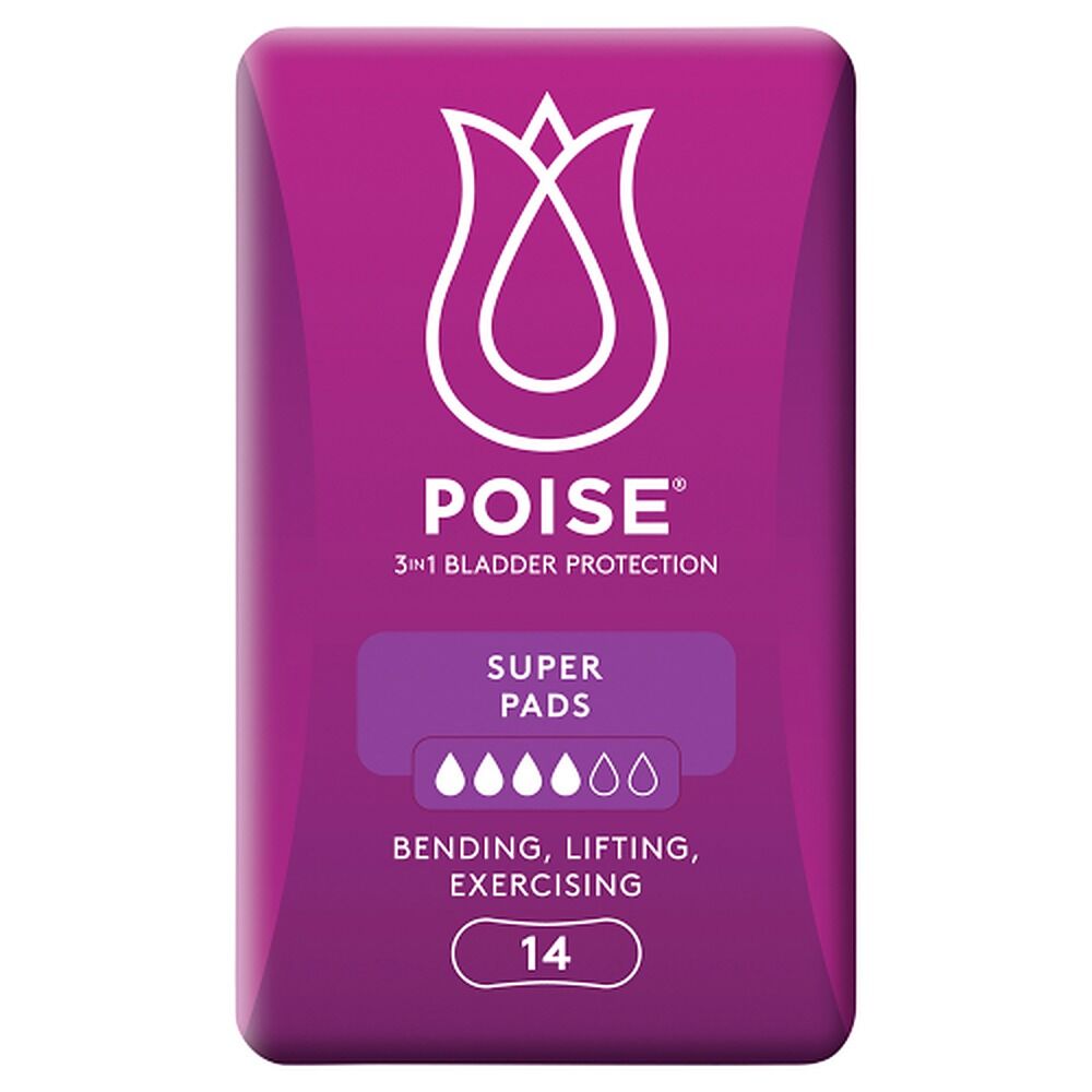 Poise Super Hourglass Pads 14 Pack x 6