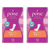 Poise Extra Pads 12 Pack x 6 Bundle of 2