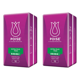 Poise Extra Plus Pads 10 Pack x 6 Bundle of 2