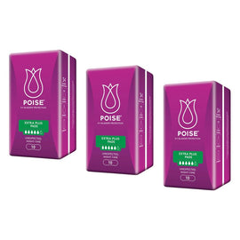 Poise Extra Plus Pads 10 Pack x 6 Bundle of 3