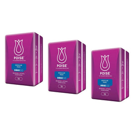 Poise Pads Regular 16 Pack x 6 Bundle of 3