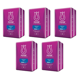 Poise Pads Regular 16 Pack x 6 Bundle of 5