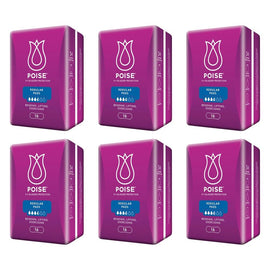 Poise Pads Regular 16 Pack x 6 Bundle of 6