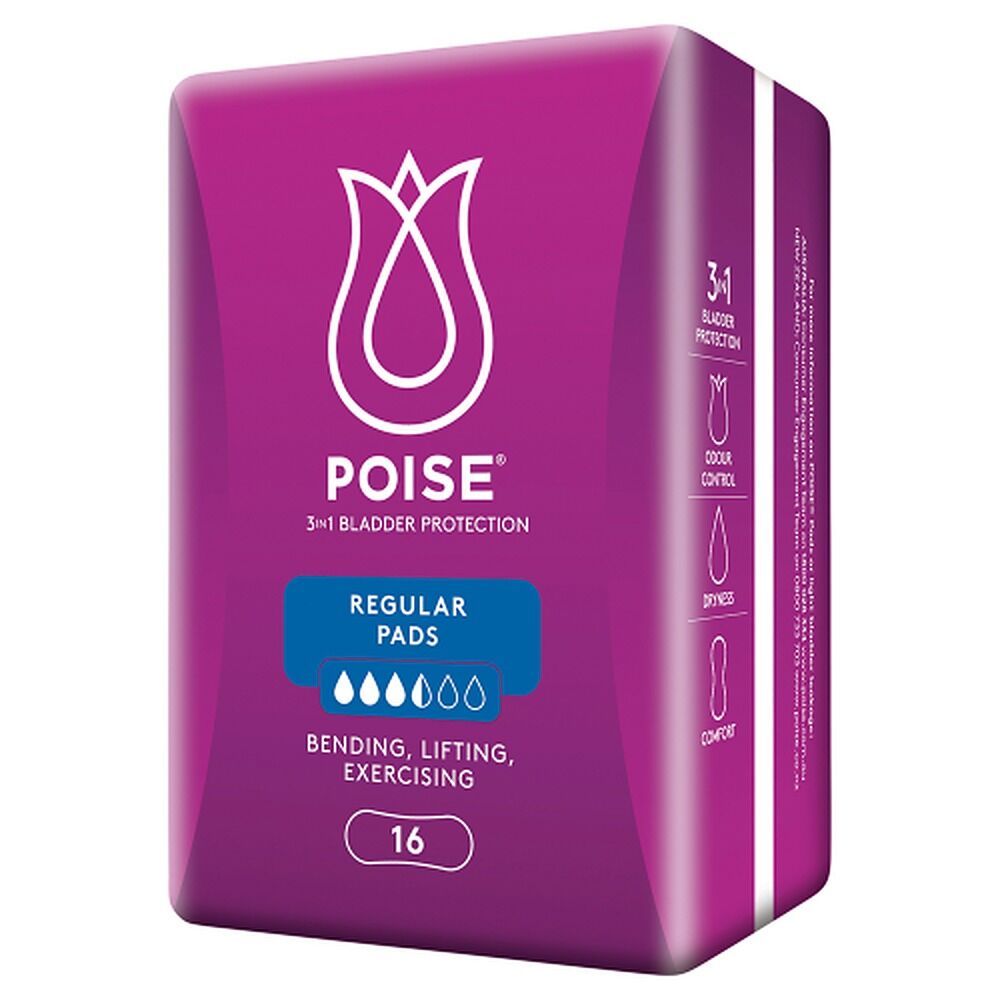Poise Pads Regular 16 Pack x 6