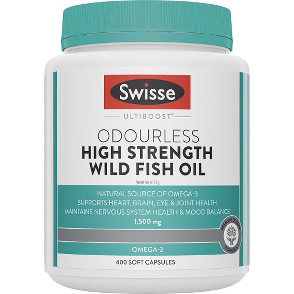 Swisse Ultiboost Odourless High Strength Wild Fish Oil 400 Capsules