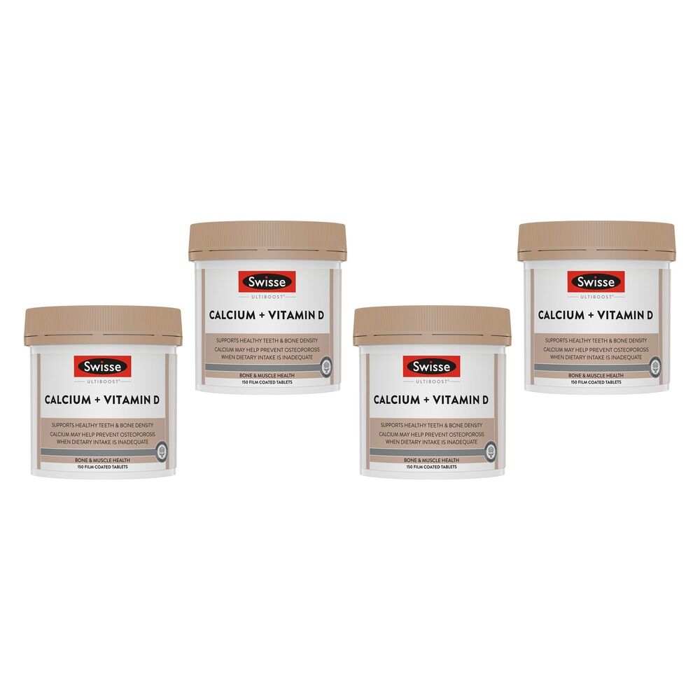 Swisse Ultiboost Calcium + Vitamin D 150 Tablets Pack of 4
