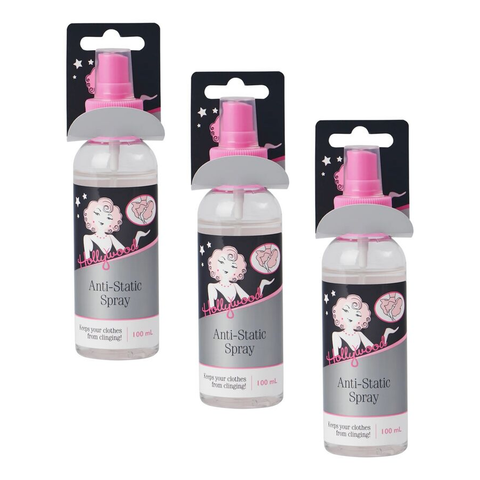 Hollywood Fashion Secrets Anti Static Spray 100ml Clothing Spray Pack of 3
