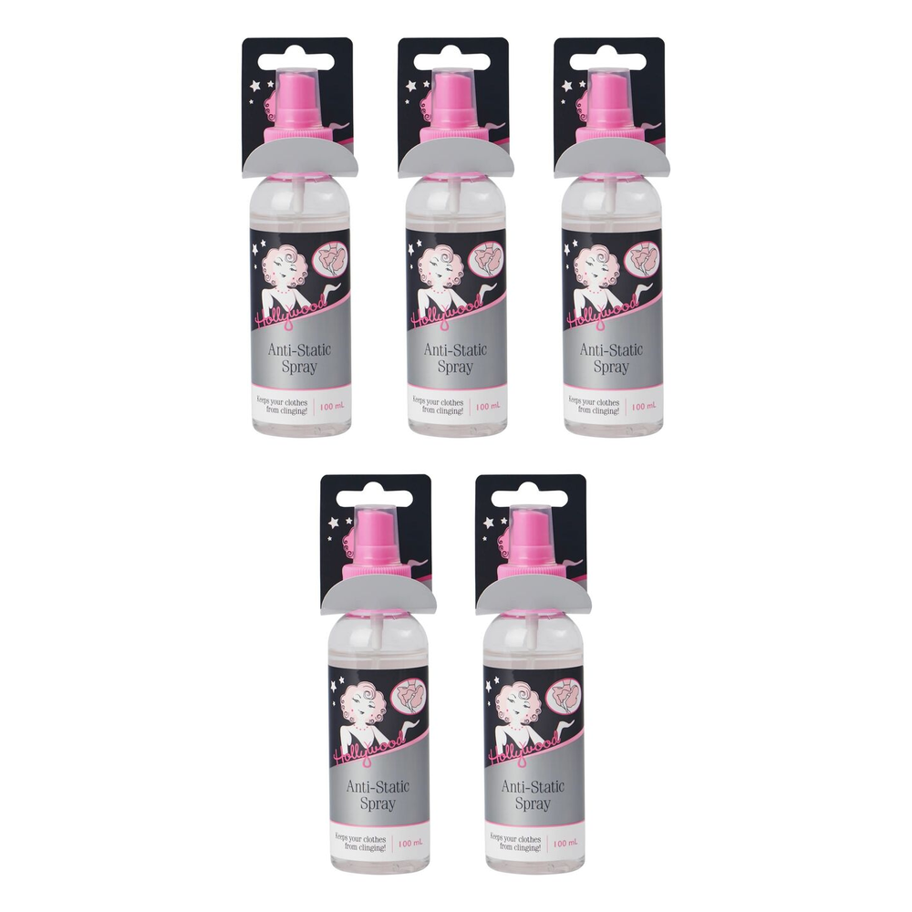 Hollywood Fashion Secrets Anti Static Spray 100ml Clothing Spray Pack of 5