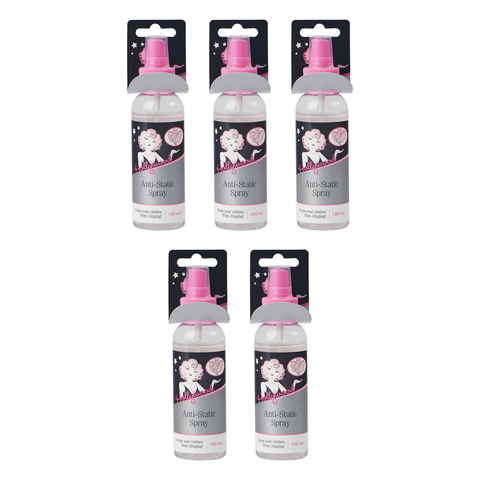 Hollywood Fashion Secrets Anti Static Spray 100ml Clothing Spray Pack of 5