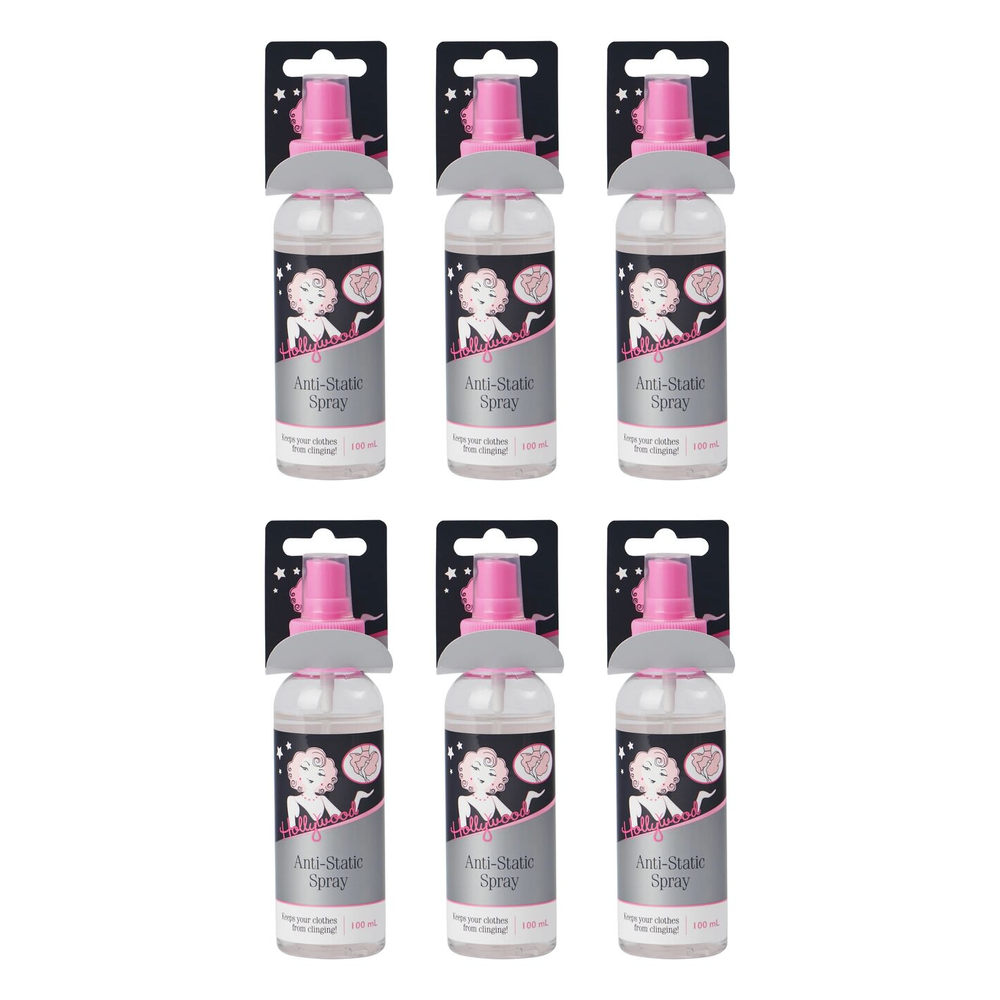 Hollywood Fashion Secrets Anti Static Spray 100ml Clothing Spray Pack of 6
