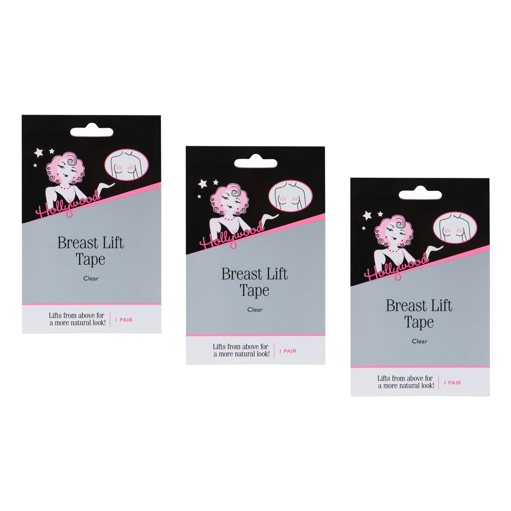 Hollywood Fashion Secrets Breast Lift Tape Clear 1 Pair Invisible Support Pack of 3