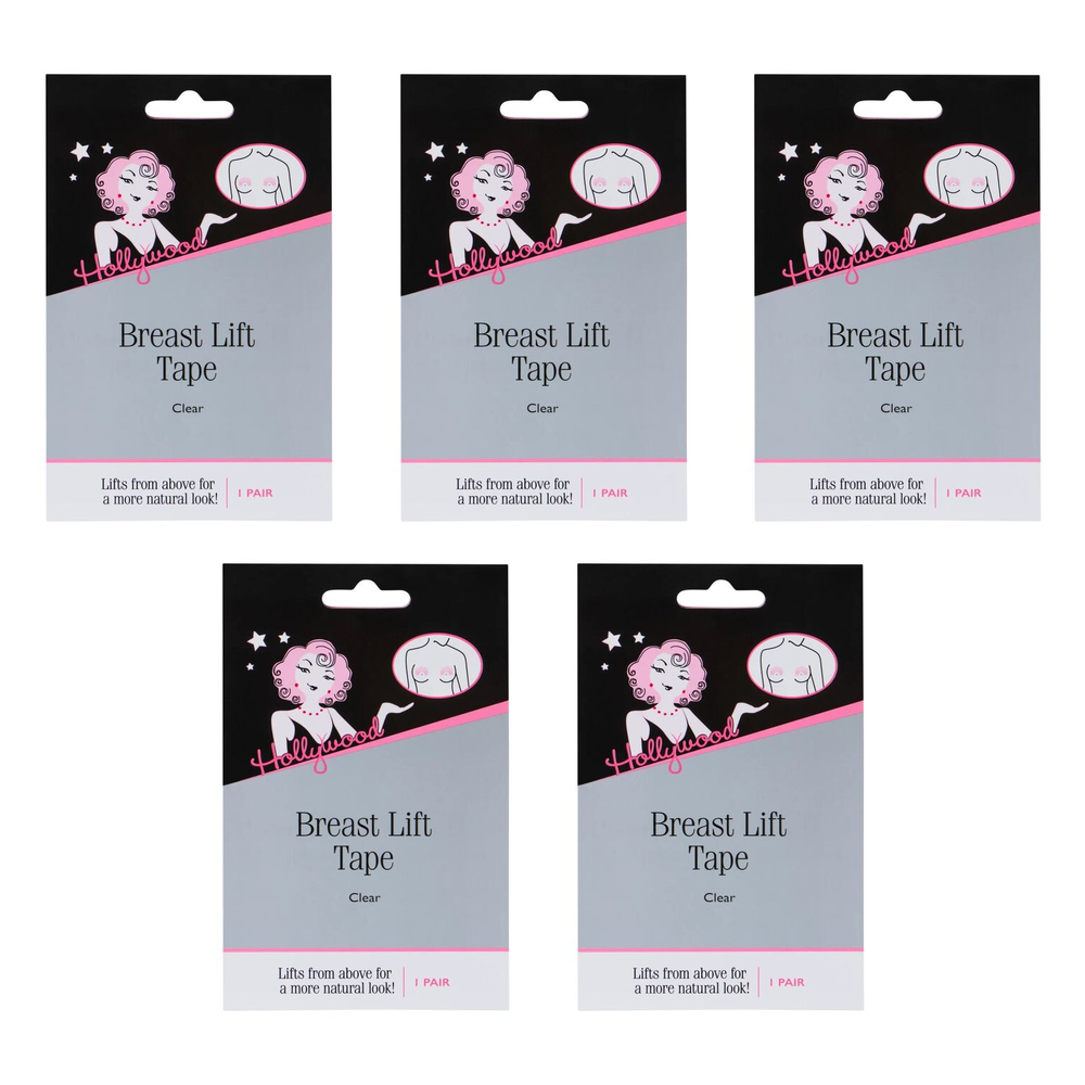 Hollywood Fashion Secrets Breast Lift Tape Clear 1 Pair Invisible Support Pack of 5