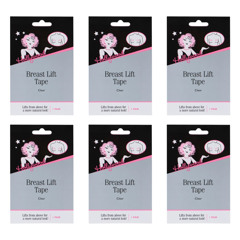 Hollywood Fashion Secrets Breast Lift Tape Clear 1 Pair Invisible Support Pack of 6