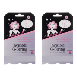 Hollywood Fashion Secrets Invisible G String Reusable Nude No VPL XS/S Pack of 2
