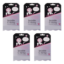 Hollywood Fashion Secrets Invisible G String Reusable Nude No VPL XS/S Pack of 5