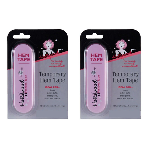 Hollywood Fashion Secrets Temporary Hem Tape 18 Strips No Sew Pack of 2