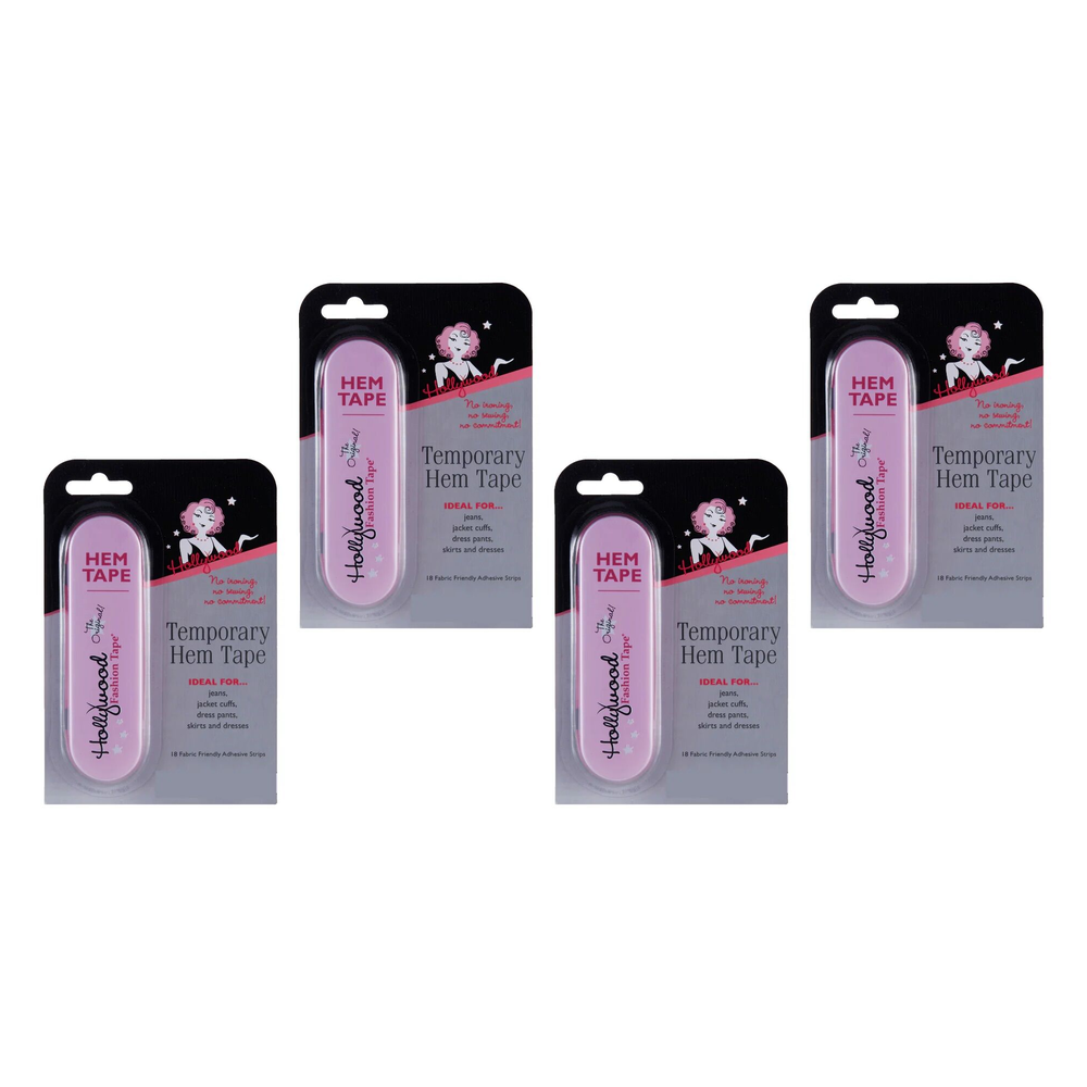 Hollywood Fashion Secrets Temporary Hem Tape 18 Strips No Sew Pack of 4