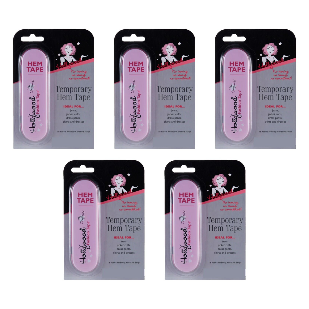 Hollywood Fashion Secrets Temporary Hem Tape 18 Strips No Sew Pack of 5