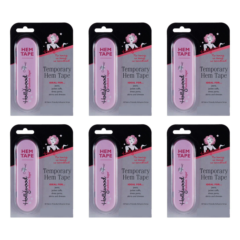 Hollywood Fashion Secrets Temporary Hem Tape 18 Strips No Sew Pack of 6