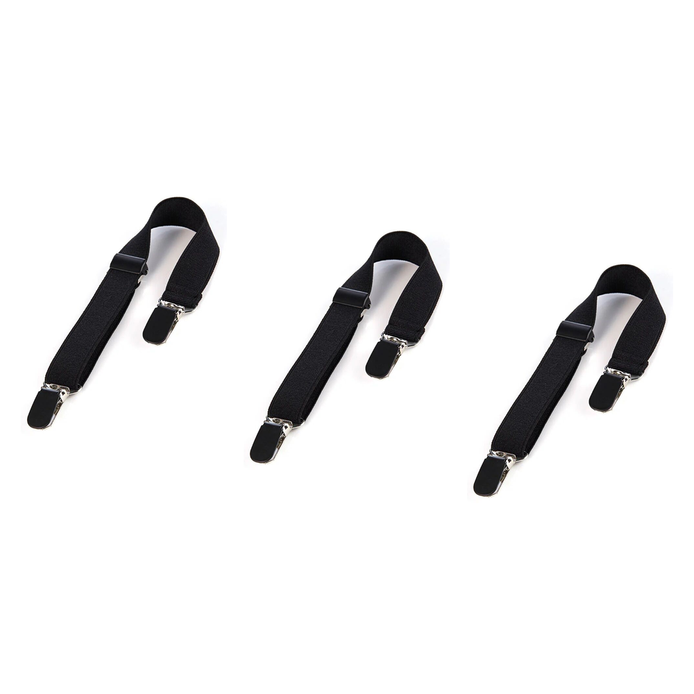 Hollywood Fashion Secrets Hip Hugger Adjustable Belt No Buckle Black Pack of 3
