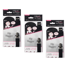 Hollywood Fashion Secrets Hip Hugger Adjustable Belt No Buckle Black Pack of 3