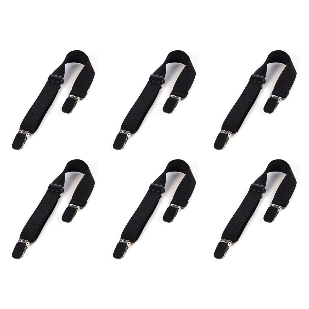 Hollywood Fashion Secrets Hip Hugger Adjustable Belt No Buckle Black Pack of 6