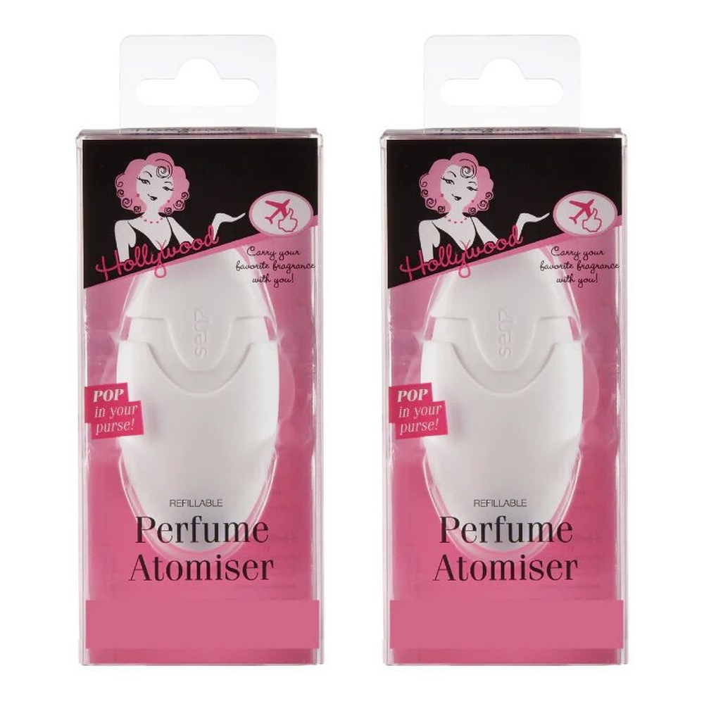 Hollywood Fashion Secrets Perfume Atomiser Refillable Travel Spray Bottle Pack of 2