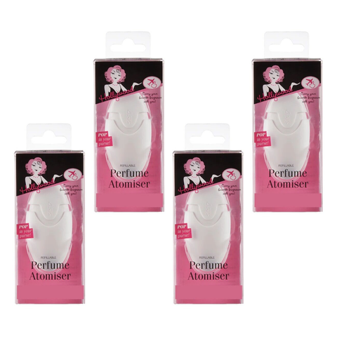 Hollywood Fashion Secrets Perfume Atomiser Refillable Travel Spray Bottle Pack of 4