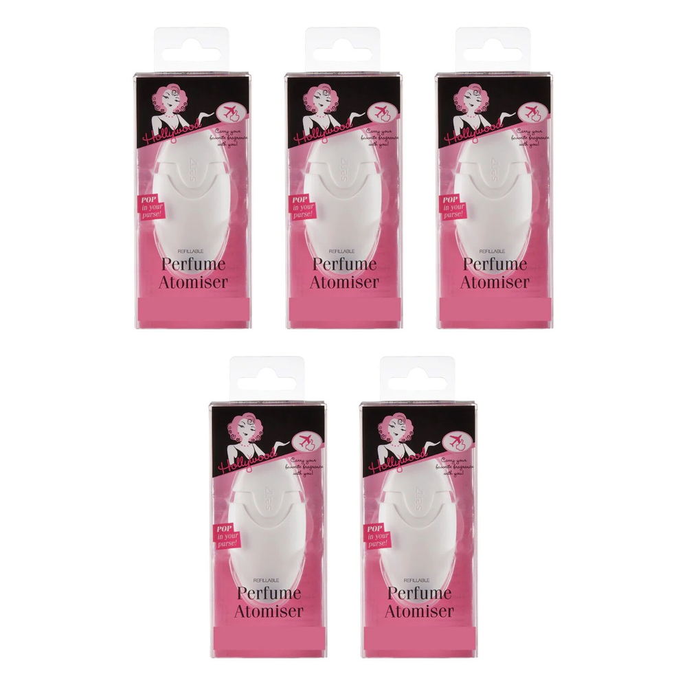 Hollywood Fashion Secrets Perfume Atomiser Refillable Travel Spray Bottle Pack of 5