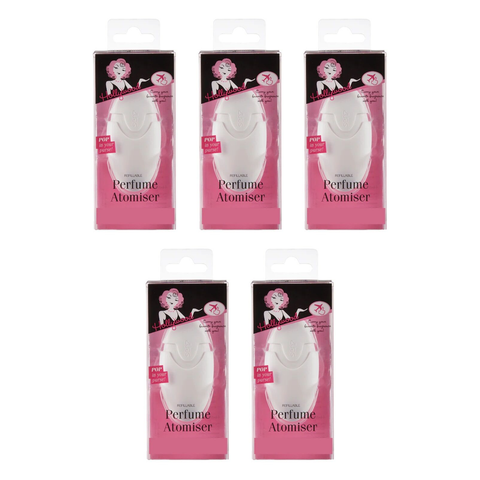 Hollywood Fashion Secrets Perfume Atomiser Refillable Travel Spray Bottle Pack of 5