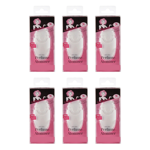 Hollywood Fashion Secrets Perfume Atomiser Refillable Travel Spray Bottle Pack of 6