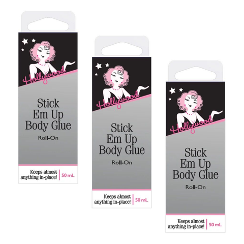 Hollywood Fashion Secrets Stick Em Up Body Glue Roll On 50ml Pack of 3